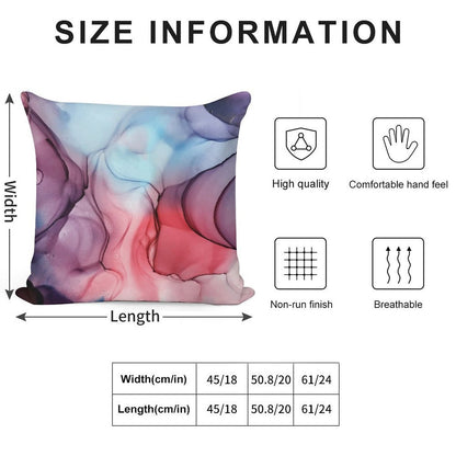 Flame Fired Alcohol Ink Painting Soft Reinforced Edging Throw Pillow