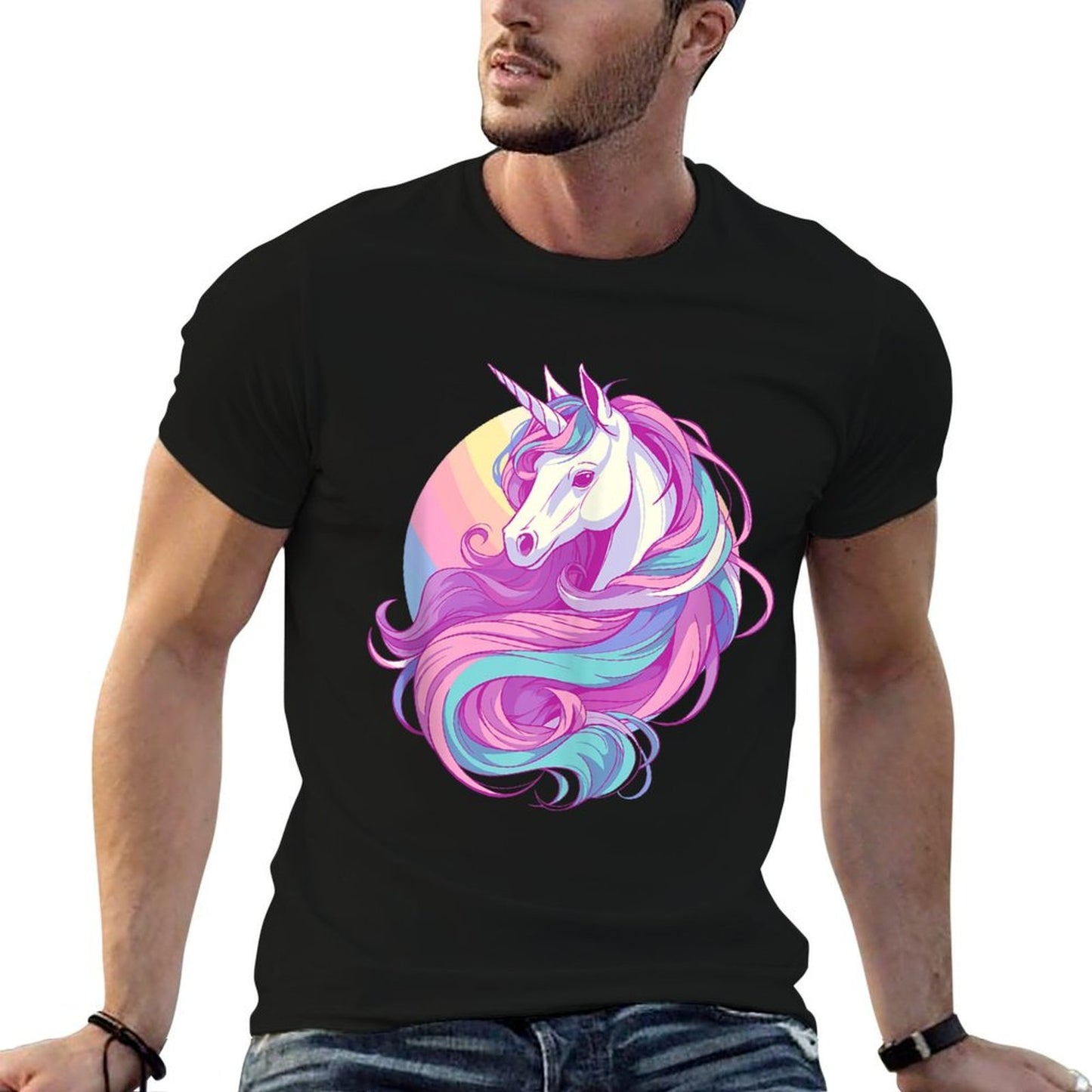 Majestic Sunset Unicorn Art Mystical Creature Fantasy  Breathable T-Shirt