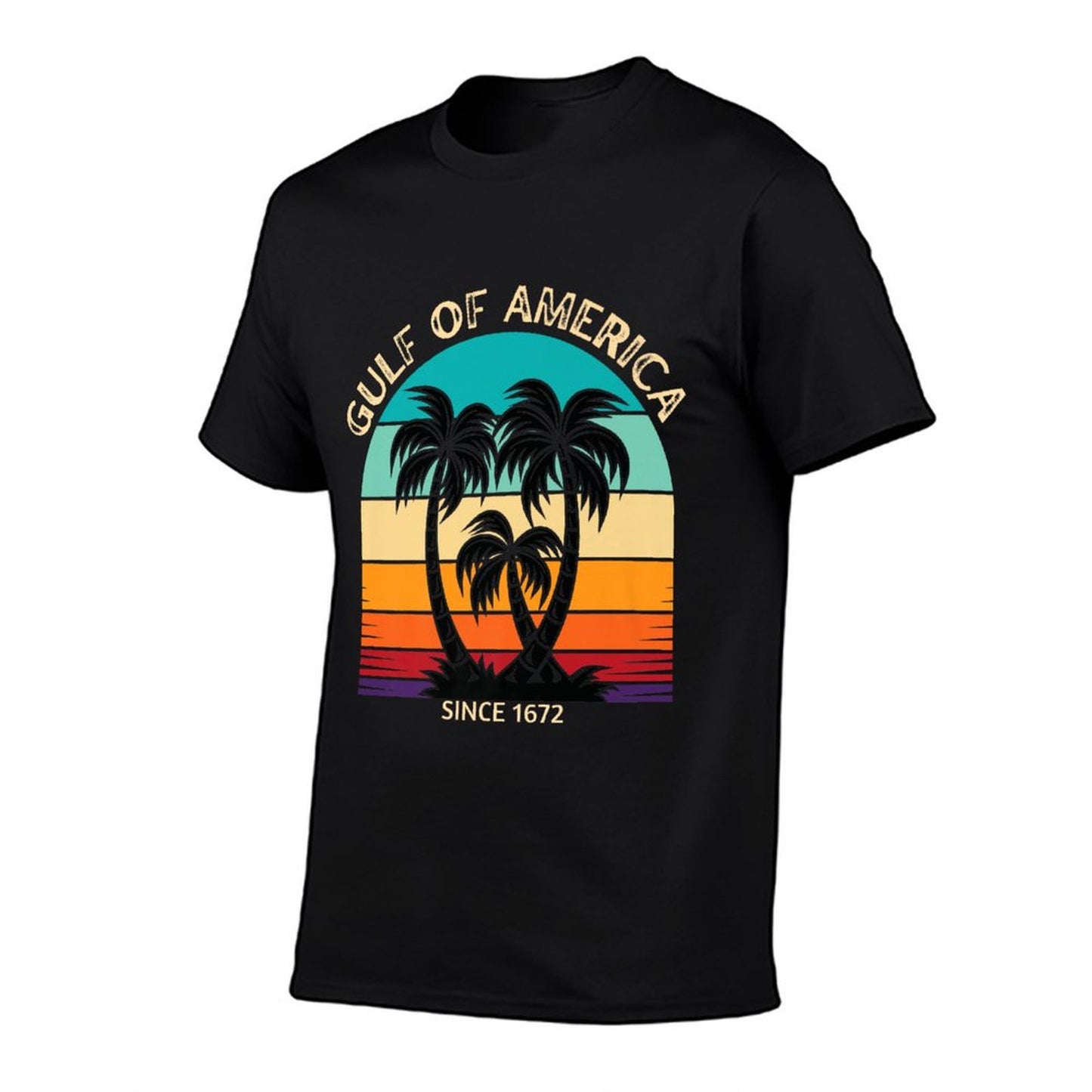 Gulf of USA America Retro Throwback Design Premium Slim-fit Cut T-Shirt