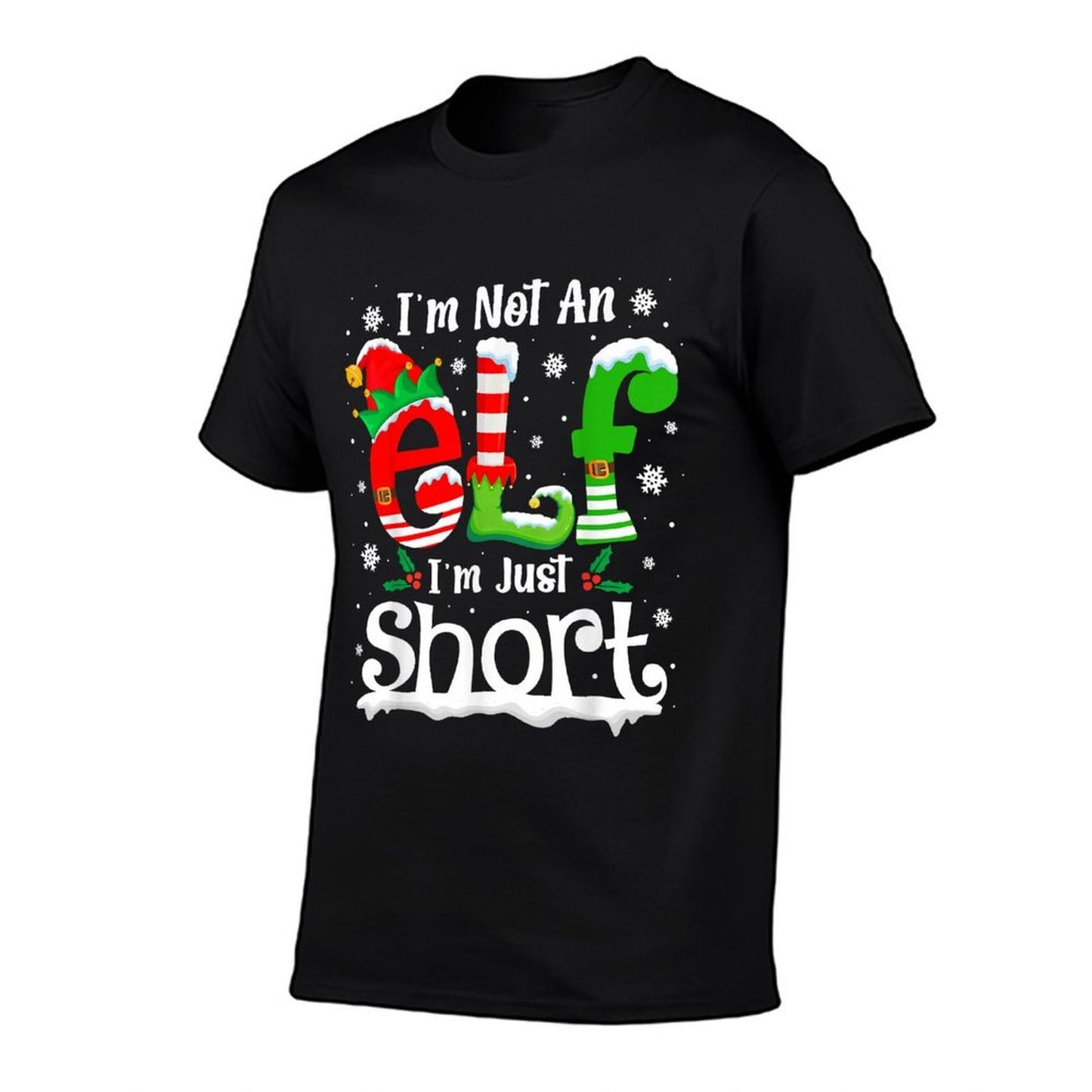 Im Not An Elf Im Just Short Funny Christmas Matching Elf  Cotton T-Shirt