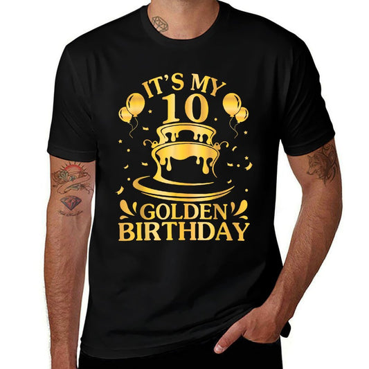 It's My 10 Years Old Golden Birthday Happy To Me Brother Son  Stretchy T-Shirt