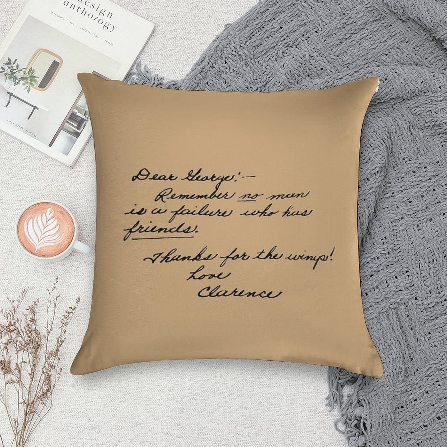 It's A Wonderful Life Movie Quote About Friends Soft Ultra-Soft Texture Throw Pillow