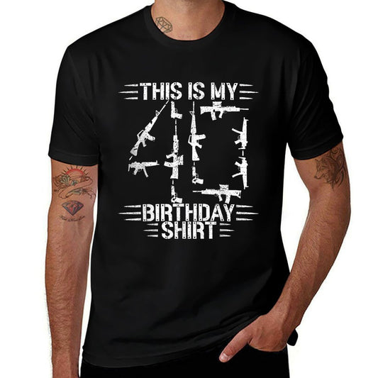40th Birthday for 40 Years Old Guns And Weapons Owner  Slim-fit Cut T-Shirt