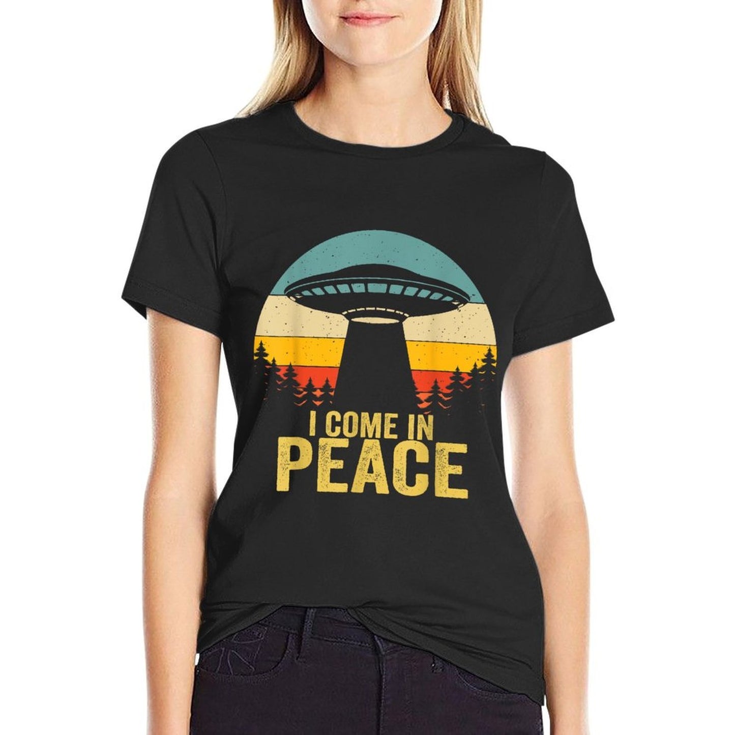I Come In Peace Im Peace Matching Couples Alien  Quick-drying T-Shirt
