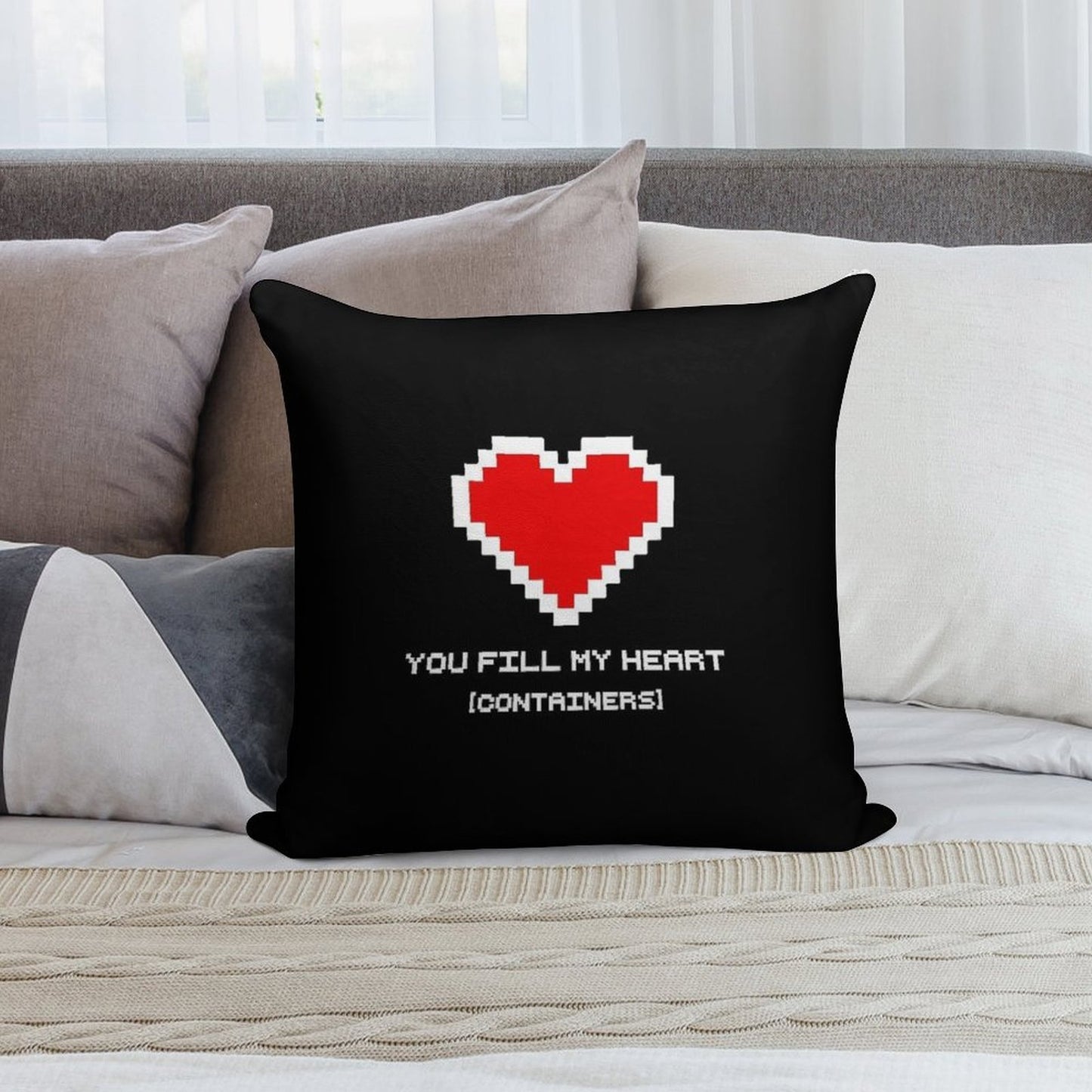 You Fill My Heart (Containers) Soft Home Decor Throw Pillow