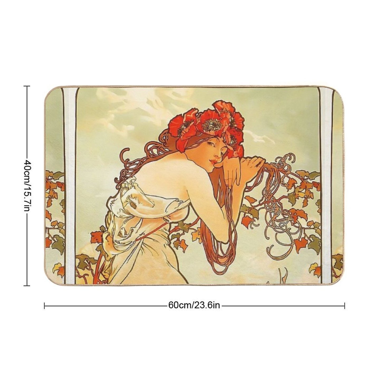 Alphonse Mucha, Summer, 1896, Art Nouveau  Versatile Bath Mat