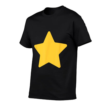 Classic Big Yellow Star Graphic on Front for Kids  Ribbed Collar T-Shirt