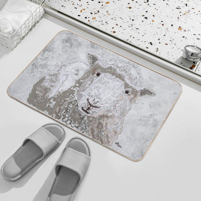 Sheep in Winter  Animal Decor Durable Bath Mat