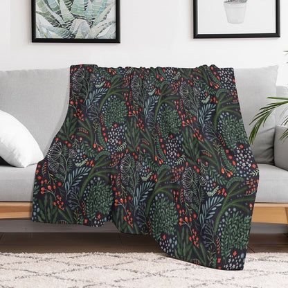 Night Florals Multi-functional Throw Blanket
