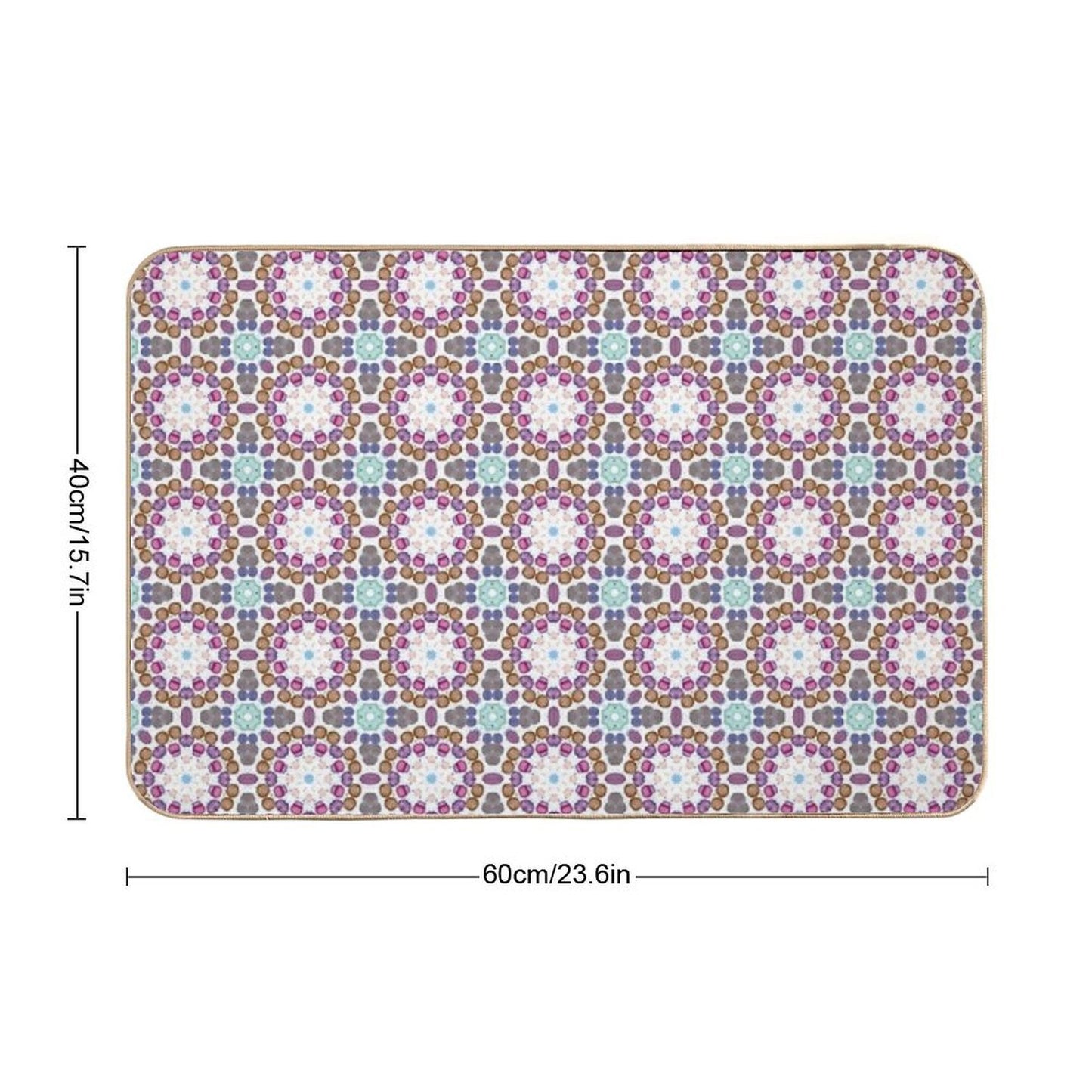 Mediterranean Mosaic Tiles  Azulejo  Slip-Resistant Bath Mat