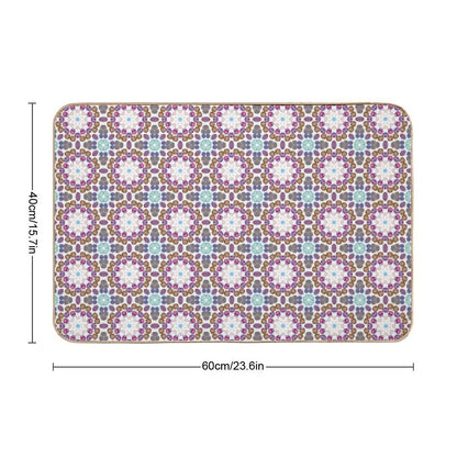 Mediterranean Mosaic Tiles  Azulejo  Slip-Resistant Bath Mat