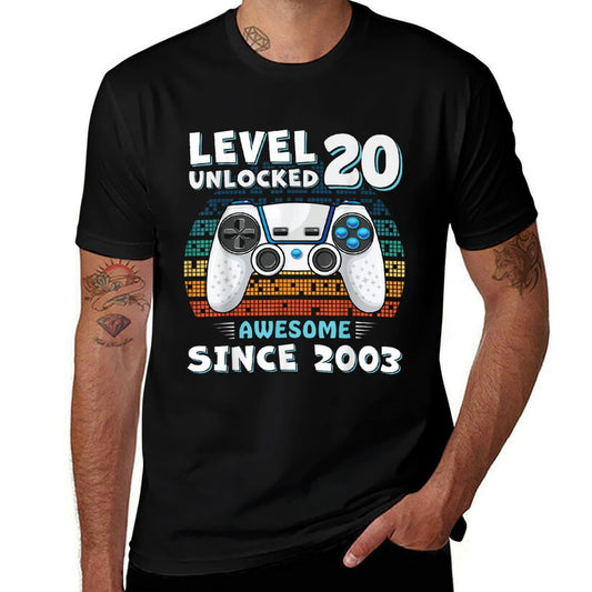 20 Birthday Decorations Gamer Men Video 2003 20th Birthday  Breathable T-Shirt