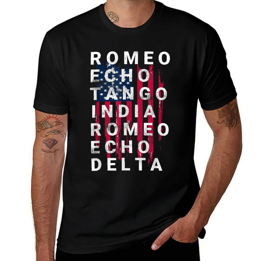 US Army Retired T Phonetic Military Alphabet Gift  Relaxed-fit T-Shirt