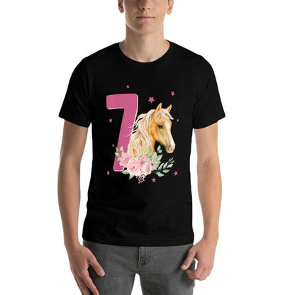 7th Birthday Horse 7 Years Old Seven Finally 7 Birthday Girl  Relaxed-fit T-Shirt
