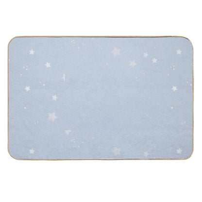 Baby Blue Silver Stars  Non-Slip Bath Mat