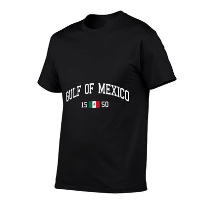 Gulf Of Mexico Est 1550 Mexican Gulf Of Mexico  Ribbed Collar T-Shirt