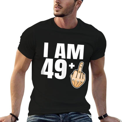 Funny 50th Birthday Middle Finger Gag Gift  Summer-ready Fabric T-Shirt