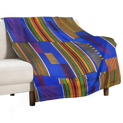 Kente Cloth Ghana West African Print Wrinkle-free Throw Blanket