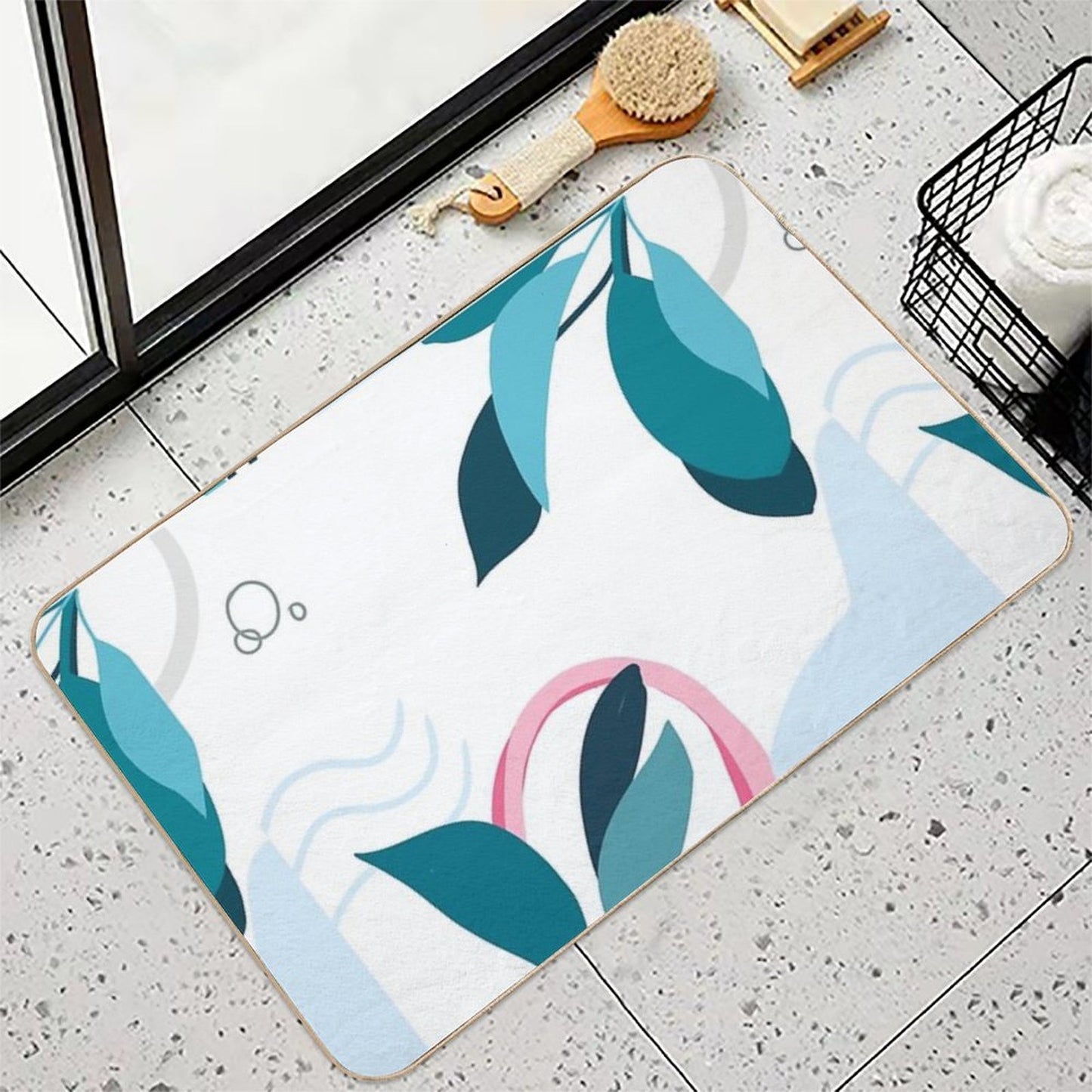 Color Pallete Organic Abstract Art Minimalist  Versatile Bath Mat