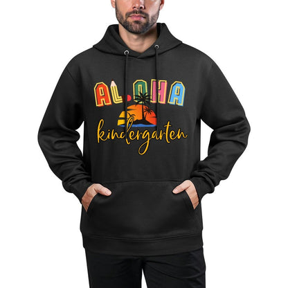 Aloha Kindergarten Summer Beach Vacation Teacher School Cotton-Polyester Blend Hoodie
