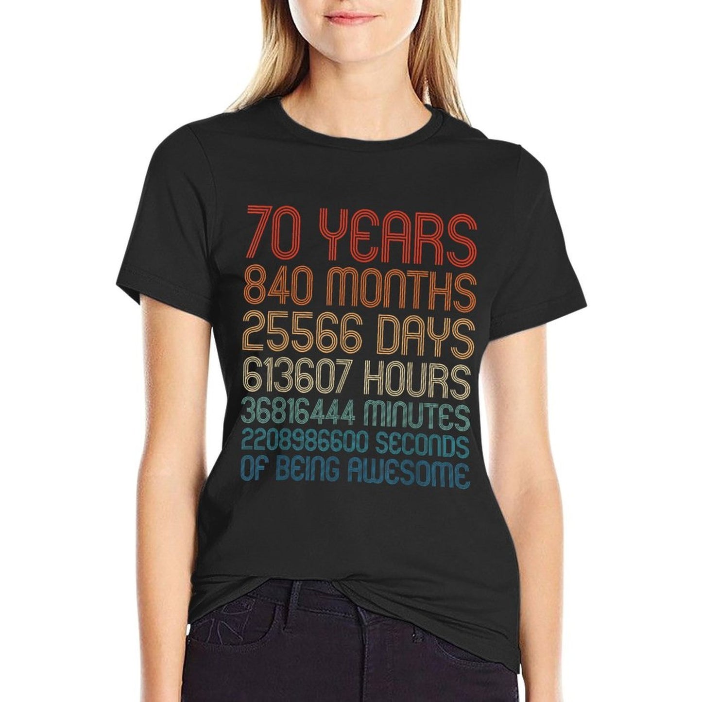 70 Years Of Being Awesome Birthday Countdown 70th Birthday  Graphic-printed T-Shirt