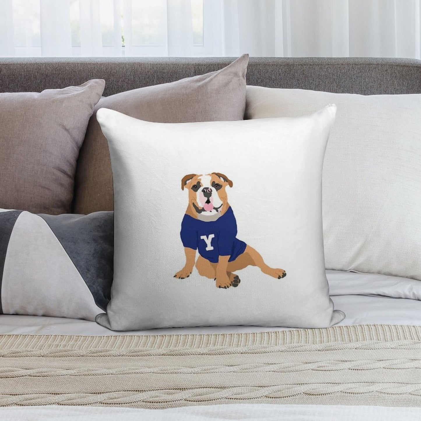 Handsome Dan Soft Multiple Sizes Throw Pillow