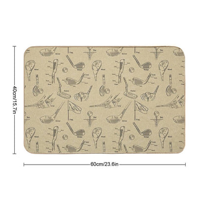 Golf  Vintage  Sepia  Toxin-Free Bath Mat