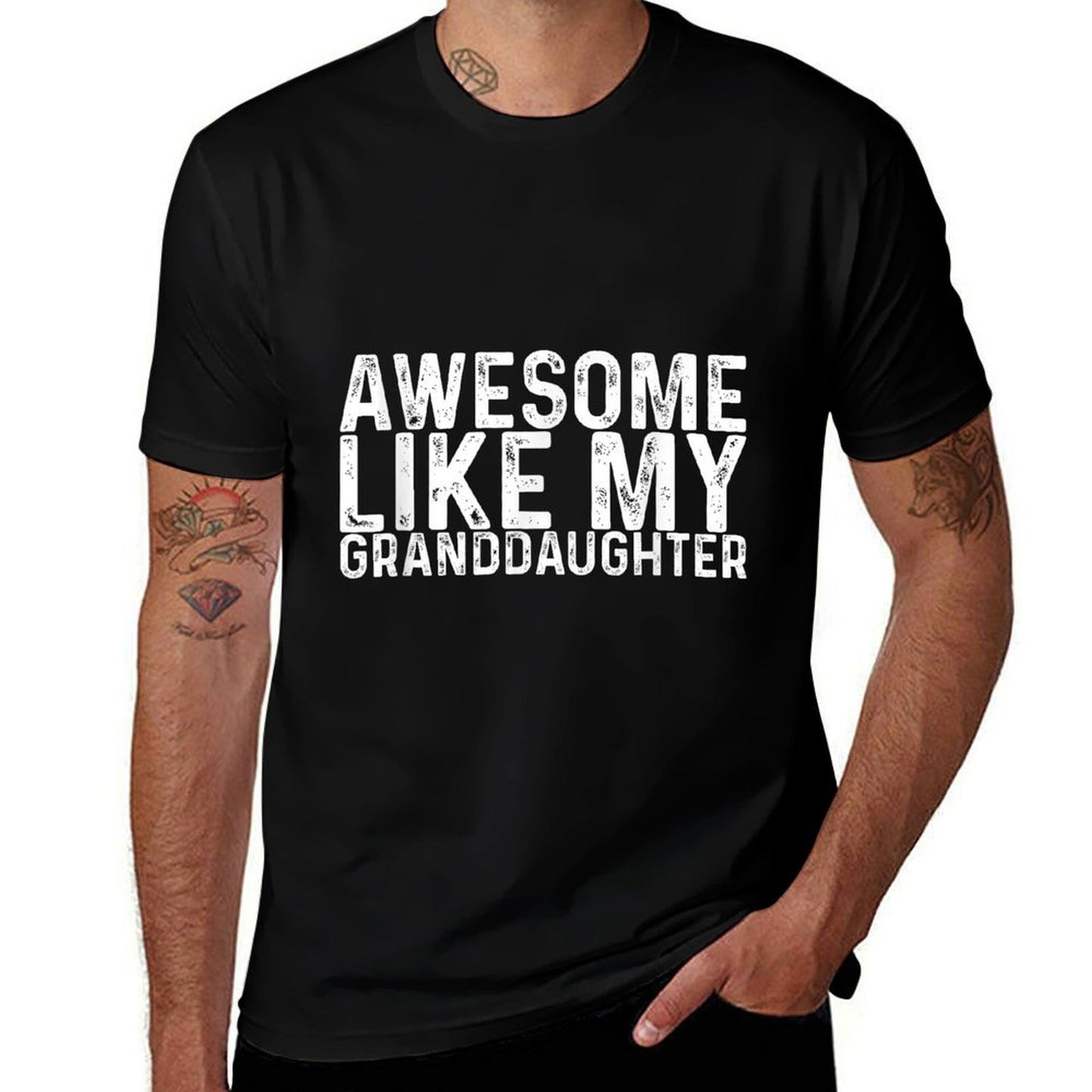 Awesome Like My Daughterss Unisex-Adults Black Small Modern Novelty  Durable T-Shirt