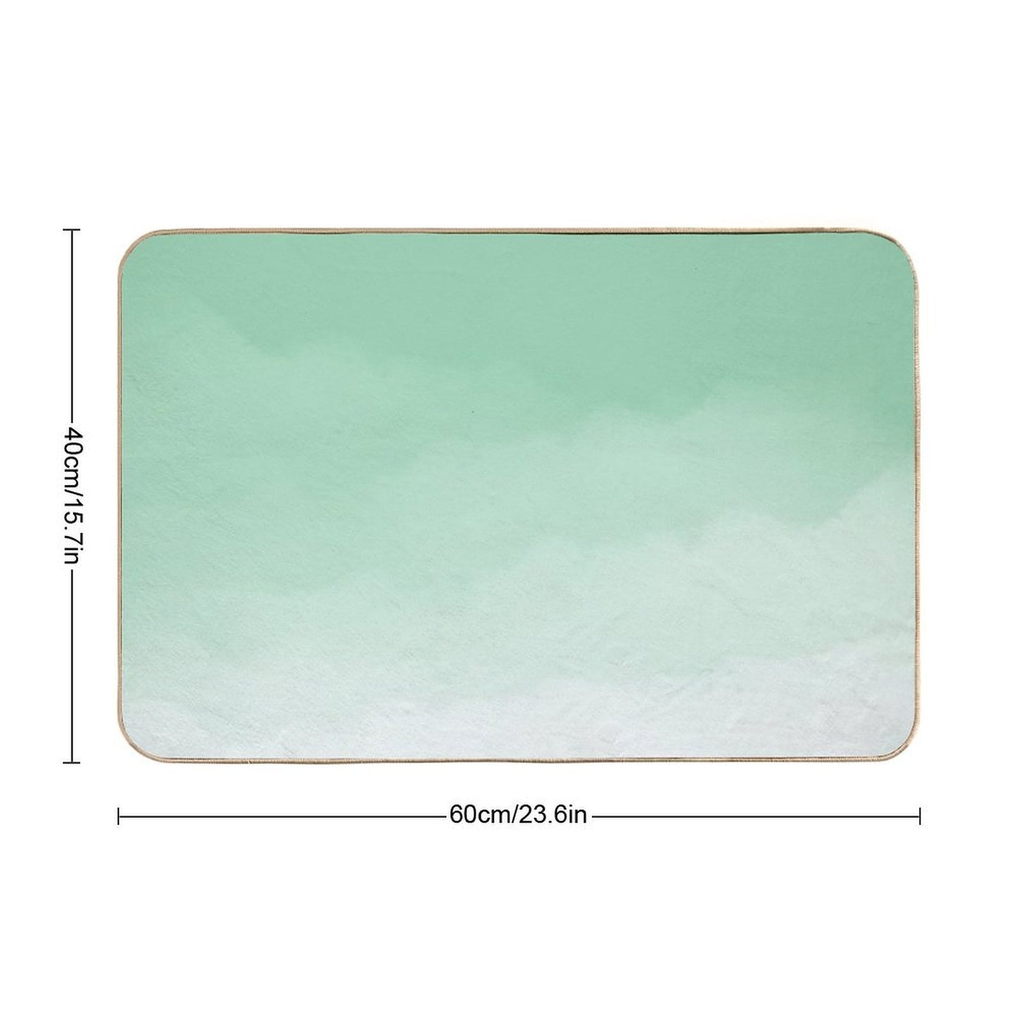 Seafoam Green Watercolor Ombre (seafoam Greenwhite)  Pet-Safe Bath Mat