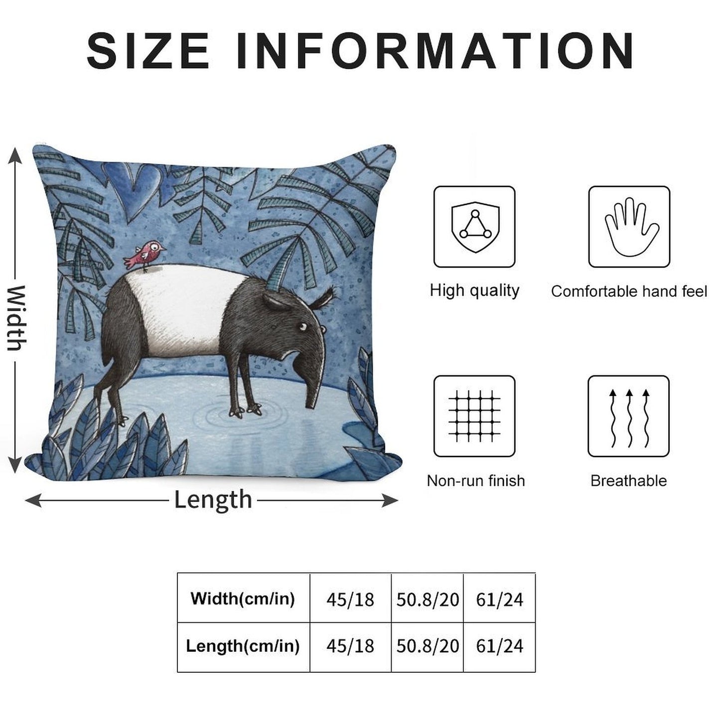 Welcome To The Jungle - Tapir - Schabrackentapir Soft Ultra-Soft Texture Throw Pillow