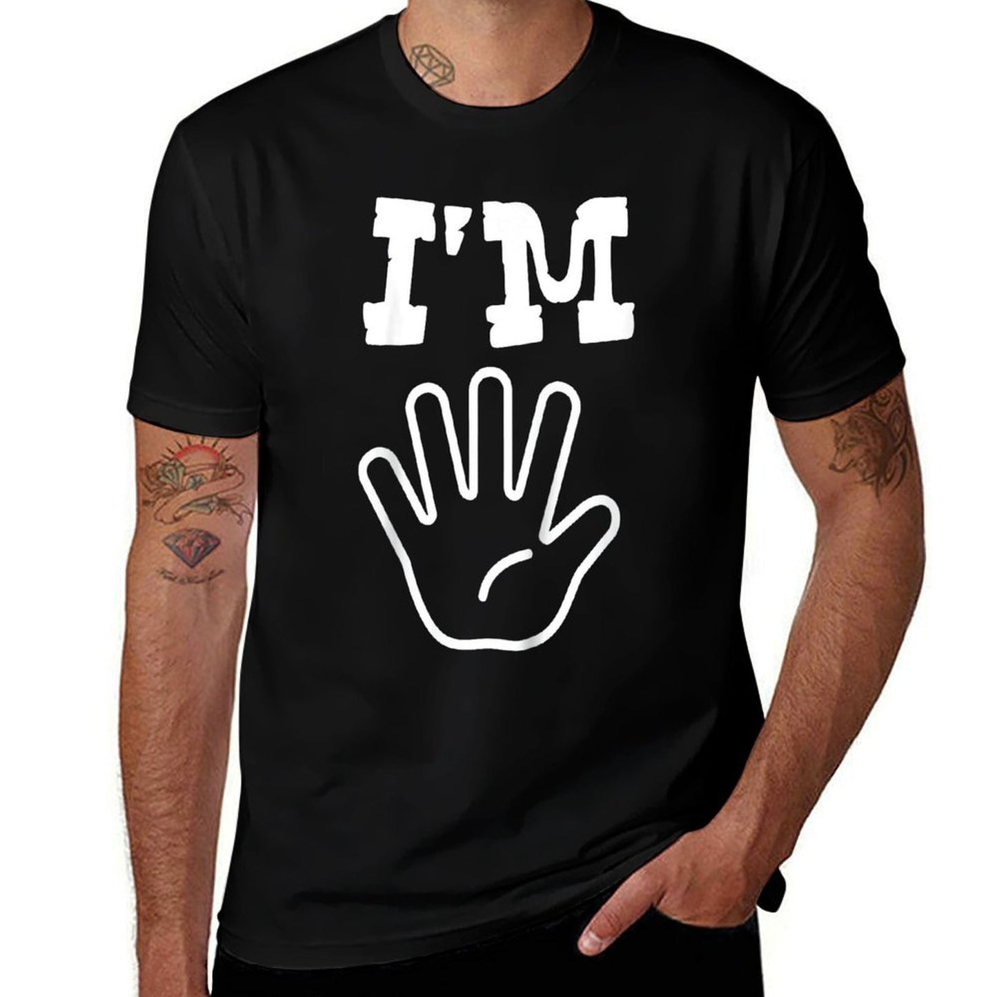 Kids I'm This Many I'm Five Fingers Hand 5th Birthday  Stretchy T-Shirt