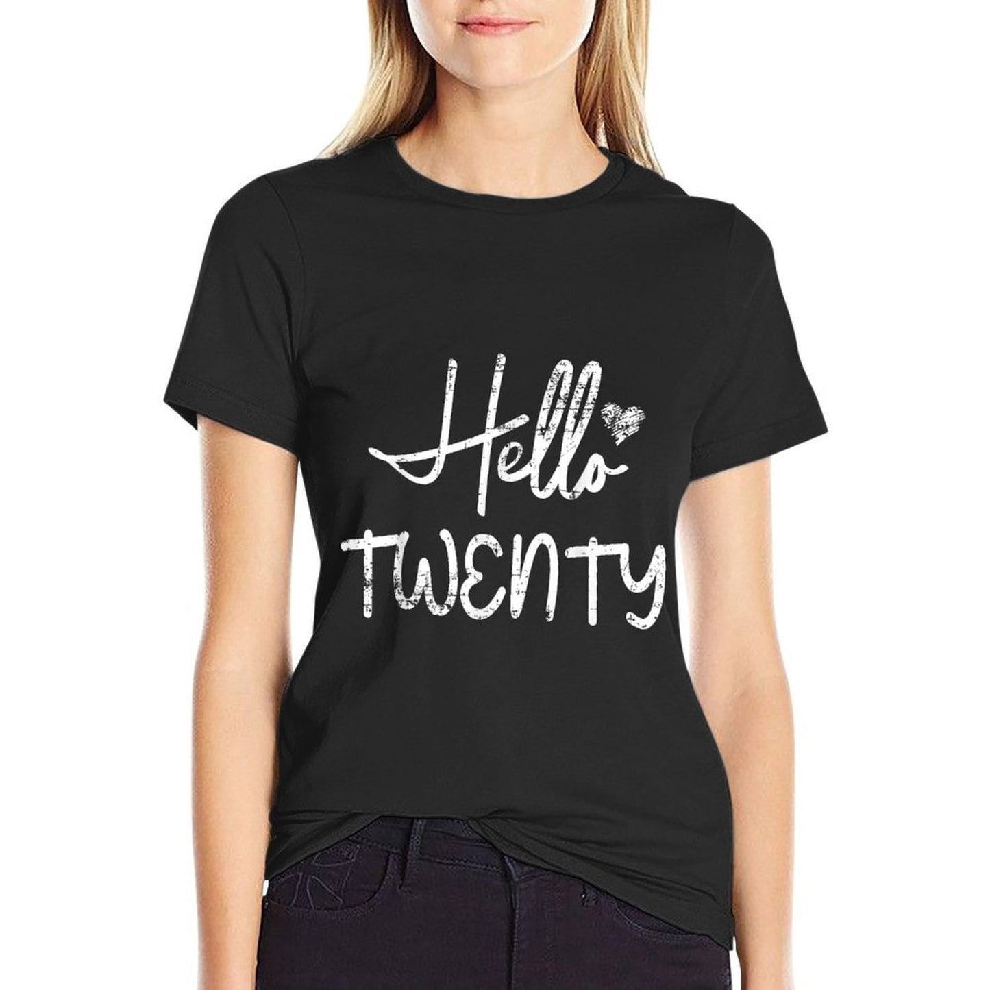 Hello Twenty Cute Heart, Turning 20th Birthday  Easy-care T-Shirt