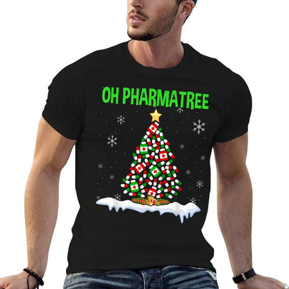Oh Pharmatree Christmas Tree Pharmacy Medication Pharmacist  Slim-fit Cut T-Shirt