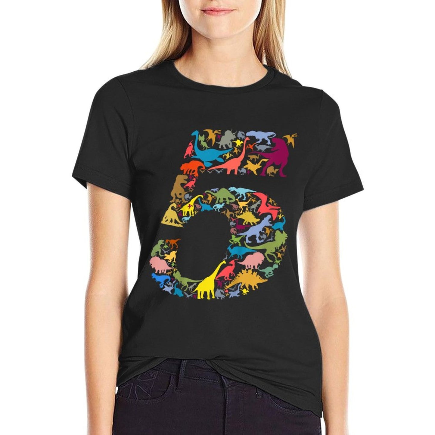 Kids Dinosaur 5th Birthday Boy 5 Years T-Rex Party Rawr I'm 5 Comfortable T-Shirt