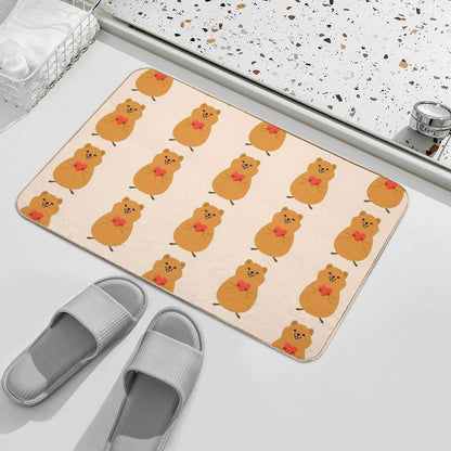 Cute Quokka with Love 3  Easy To Clean Bath Mat