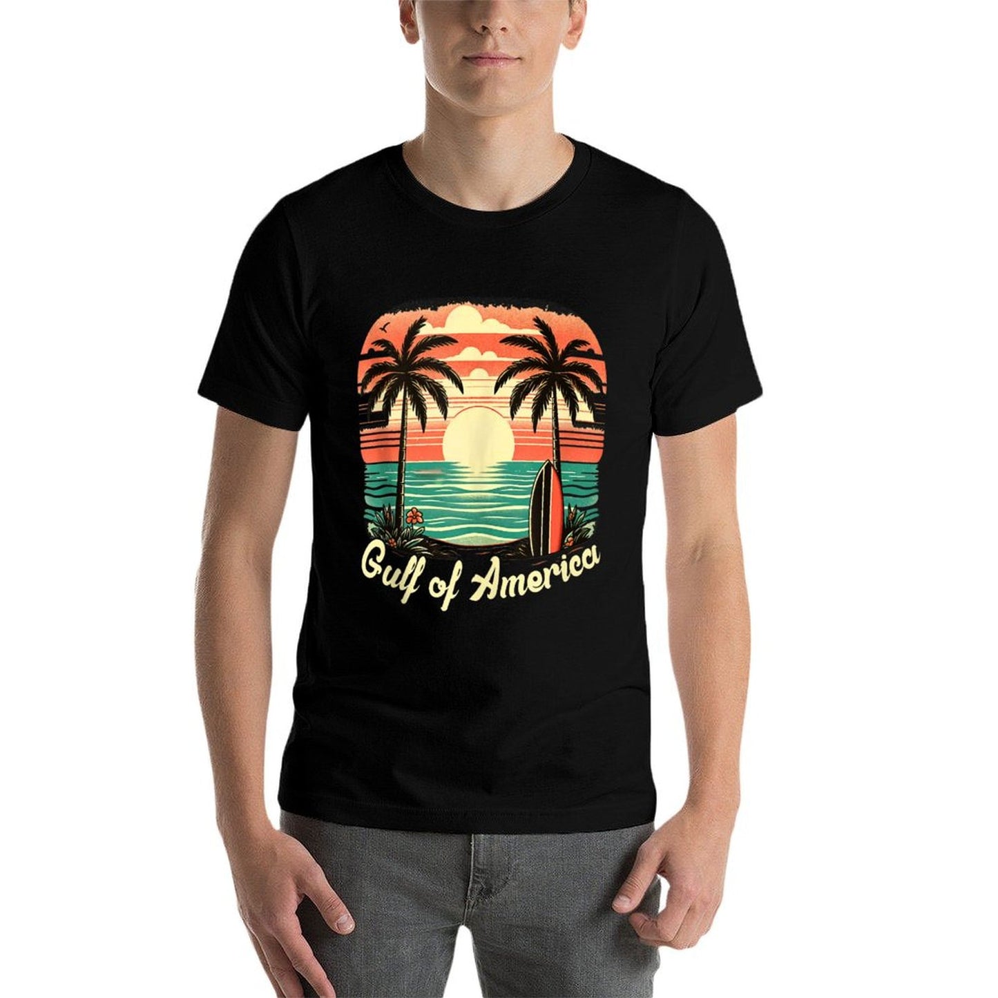 Gulf of USA America Vintage Beach America&#39;s Gulf Mexico Tank Top Odor-resistant T-Shirt