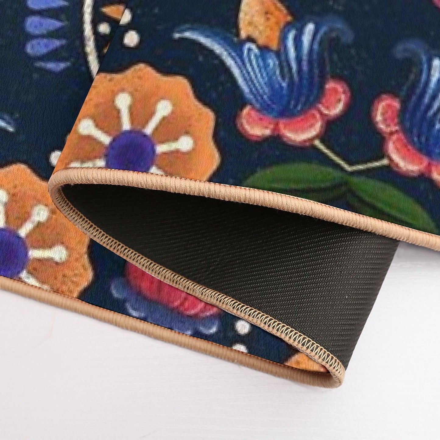 Mexican Ethnic Flower Pattern  Multi-Purpose Bath Mat