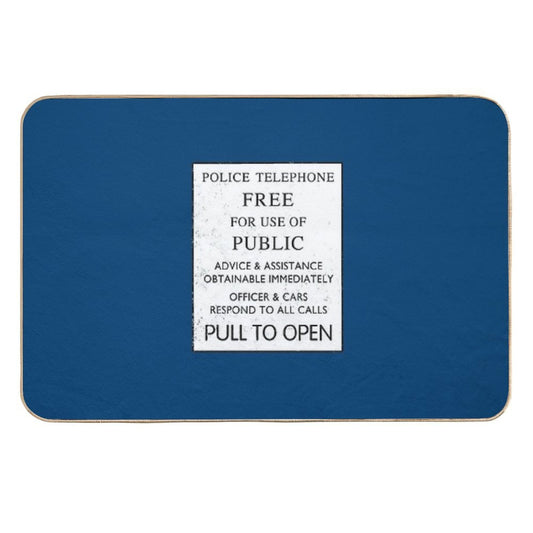 Police Telephone - Free For Public Use  Anti-Trip Bath Mat