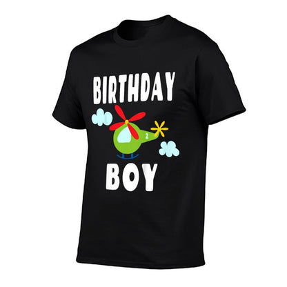 Kids Helicopter Birthday Party - Two Year Old - 2 On Tail  Easy-care T-Shirt