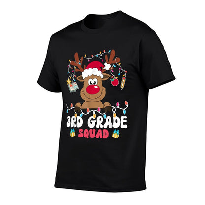3rd Grade Squad Reindeer Christmas Third Grade Teacher Xmas  Summer-ready Fabric T-Shirt