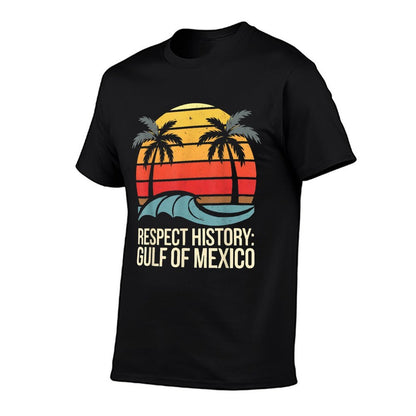 Respect History Gulf Of Mexico Retro Vintage Beach 1672  Rolled Sleeves T-Shirt