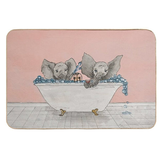 Elephants in A Tub  Versatile Bath Mat
