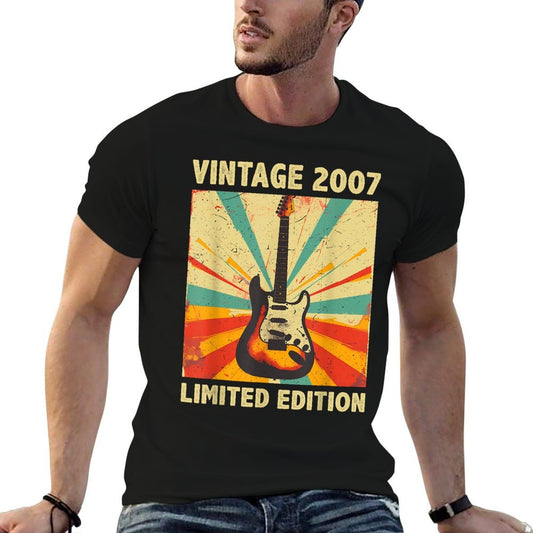 18 Years Old Gift Vintage 2007 Guitar Lover 18th Birthday  Affordable Price T-Shirt