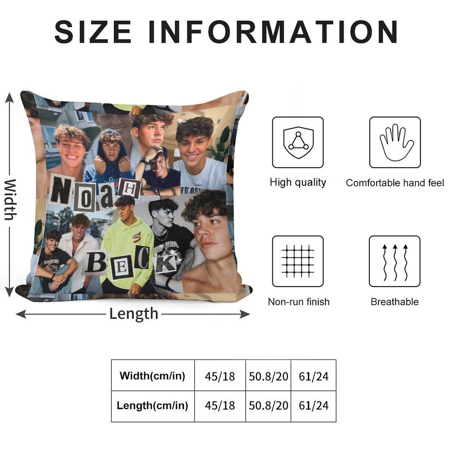 Noah Beck Collage Soft Bedroom Essential Throw Pillow