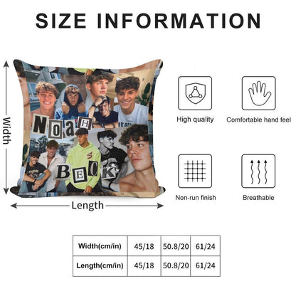 Noah Beck Collage Soft Bedroom Essential Throw Pillow