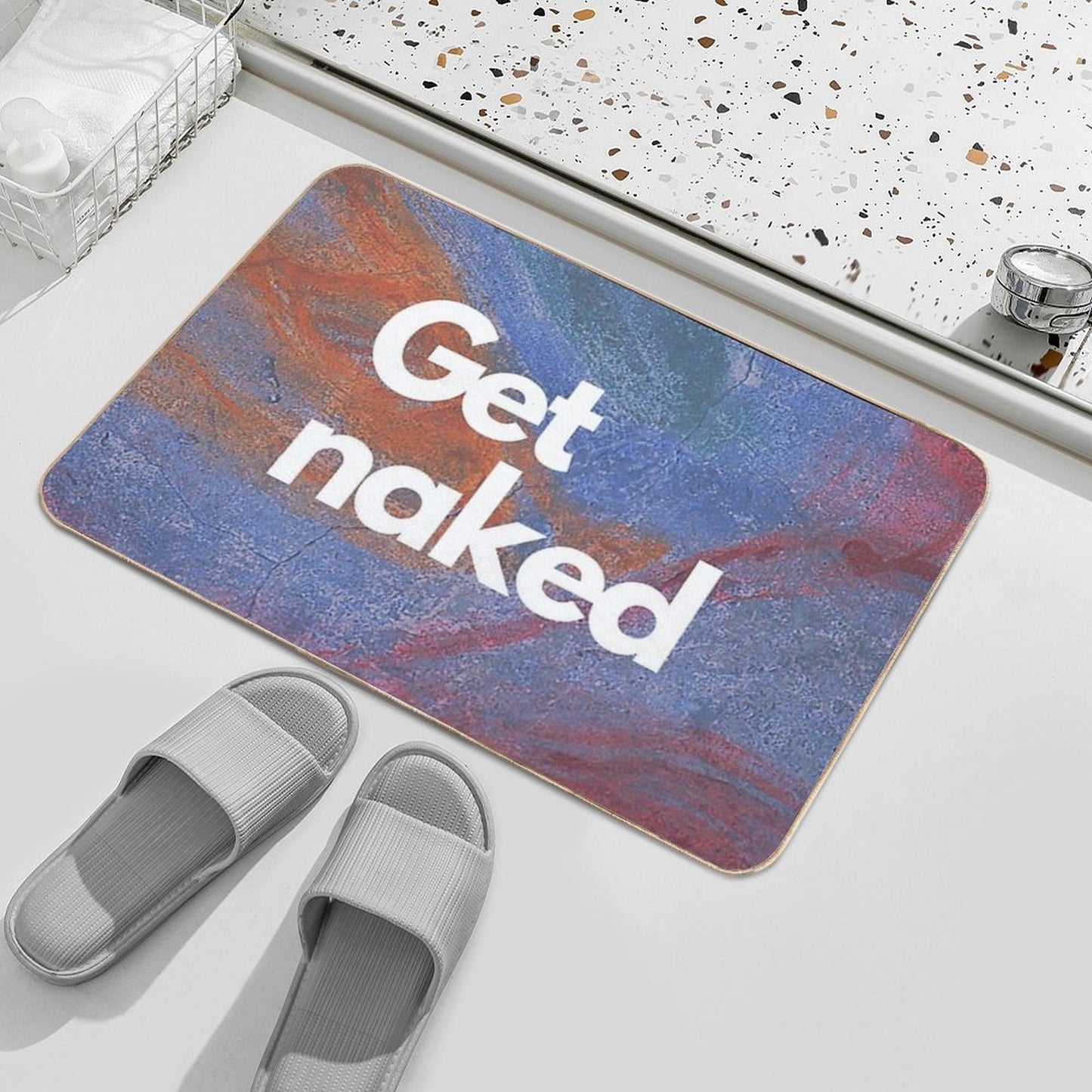 GET NAKED Colourful Marble  Multi-Purpose Bath Mat