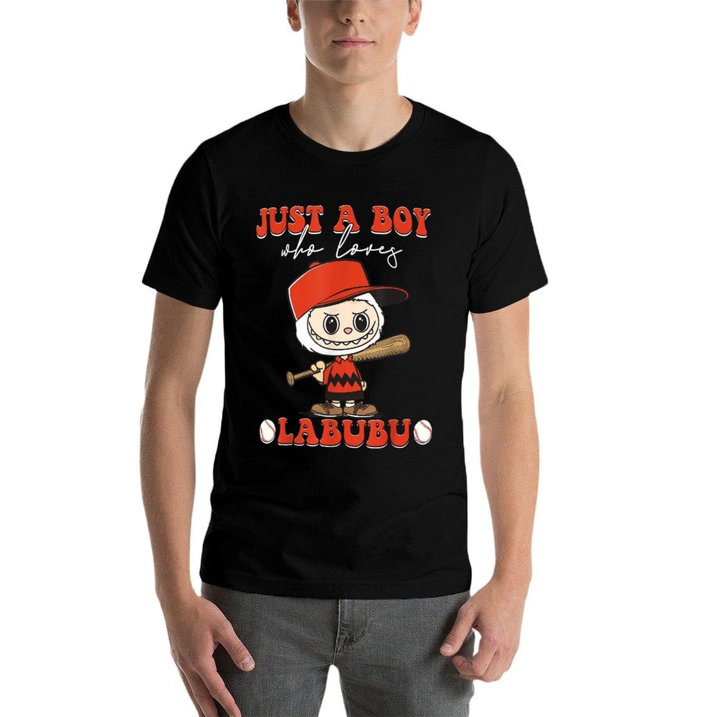 Just A Boy Who Love Labubu Funny Baseball Player Lover Kids  Stretchy T-Shirt