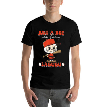 Just A Boy Who Love Labubu Funny Baseball Player Lover Kids  Stretchy T-Shirt