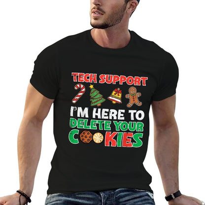 Christmas Tech Support Delete Cookies Funny Xmas Men Women  Cotton T-Shirt