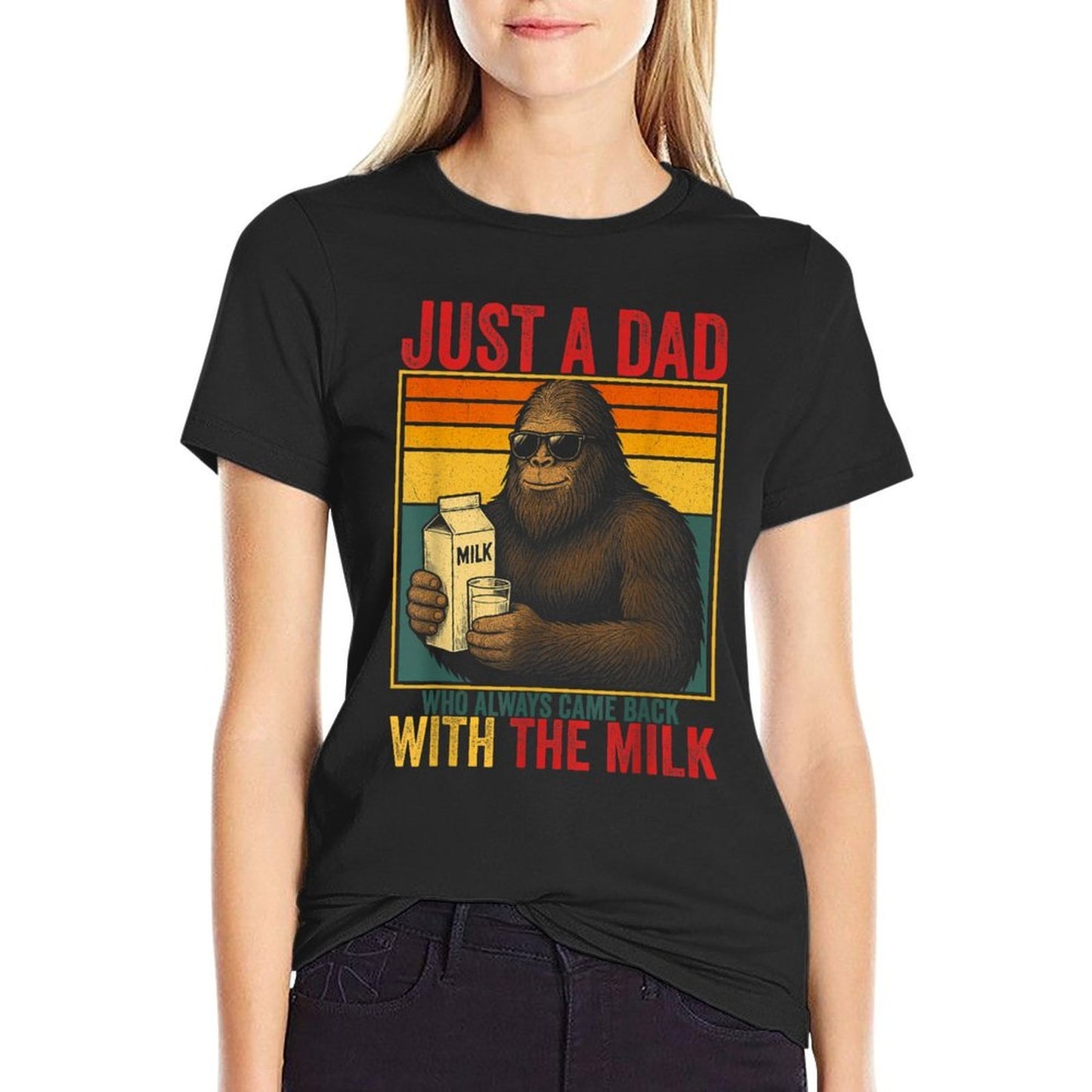Bigfoot Papa, Just A Dad Who Always Came Back With The Milk  Breathable T-Shirt